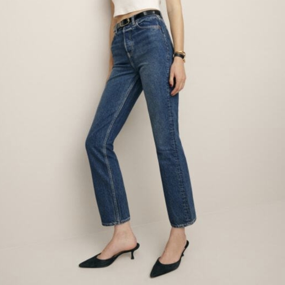 High Rise Straight Jeans Distressed Colorado Shadow Size 30 - Picture 7 of 8